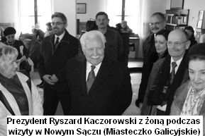 Prezydent Kaczorowski z wizyt w Nowym Sczu