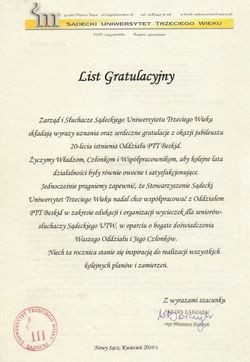 list gratullacyjny